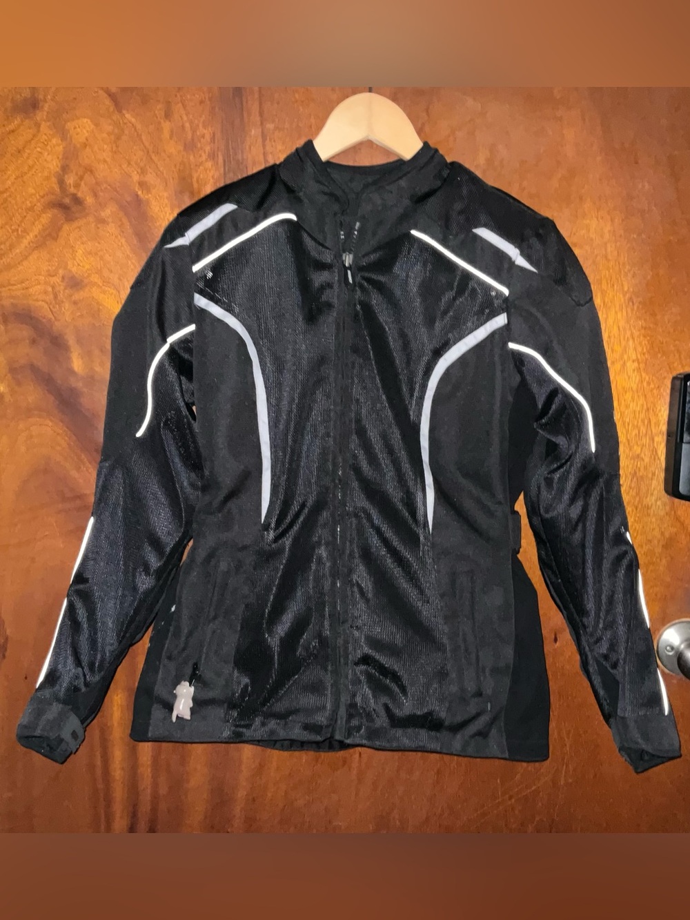Sedici Women's Motorcycle Jacket - Black with Orange impact plate